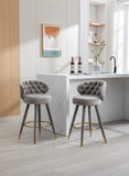 Counter Height Bar Stools Set of 2 for Kitchen Counter Solid Wood Legs