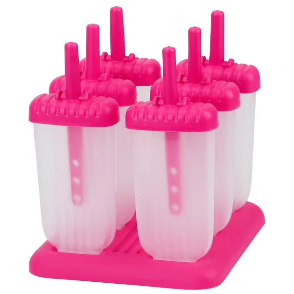 6Pcs Popsicle Molds Reusable Ice Cream DIY Ice Maker Ice Bar Maker