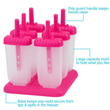 6Pcs Popsicle Molds Reusable Ice Cream DIY Ice Maker Ice Bar Maker