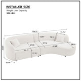 Luxury Modern Style Living Room Upholstery Curved Sofa with Chaise