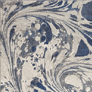 5inchesx8inches Grey Blue Machine Woven Marble Indoor Area Rug