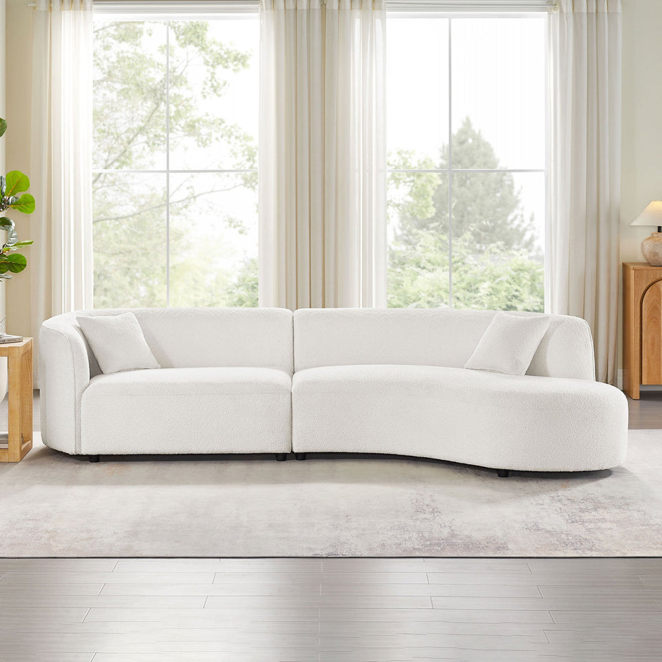 Luxury Modern Style Living Room Upholstery Curved Sofa with Chaise