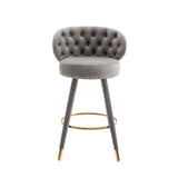 Counter Height Bar Stools Set of 2 for Kitchen Counter Solid Wood Legs