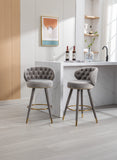 Counter Height Bar Stools Set of 2 for Kitchen Counter Solid Wood Legs