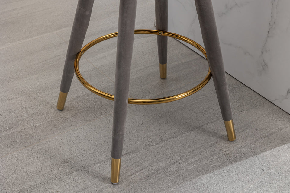 Counter Height Bar Stools Set of 2 for Kitchen Counter Solid Wood Legs