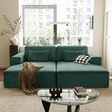 Corduroy Double Sofa Bed with 2 Pillows, Perfect for Living Rooms,