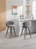 Counter Height Bar Stools Set of 2 for Kitchen Counter Solid Wood Legs