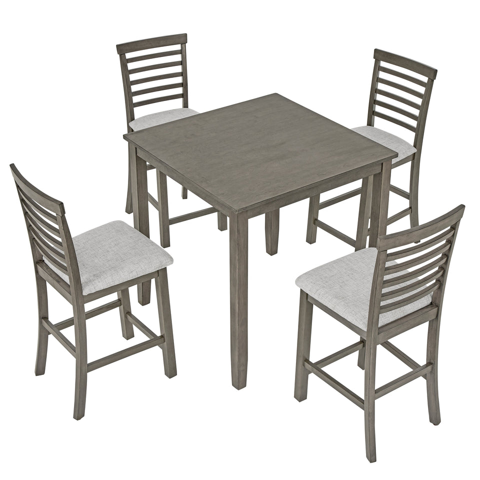 Dining Table, Bar Table and Chairs Set, 5 Piece Dining Table