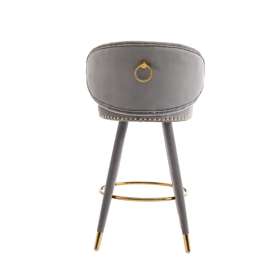 Counter Height Bar Stools Set of 2 for Kitchen Counter Solid Wood Legs