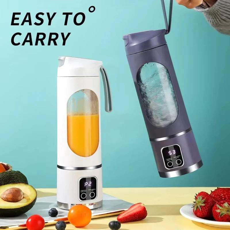 12 Blades Portable Fruit Juicer 450ml Capacity 3 Gears USB