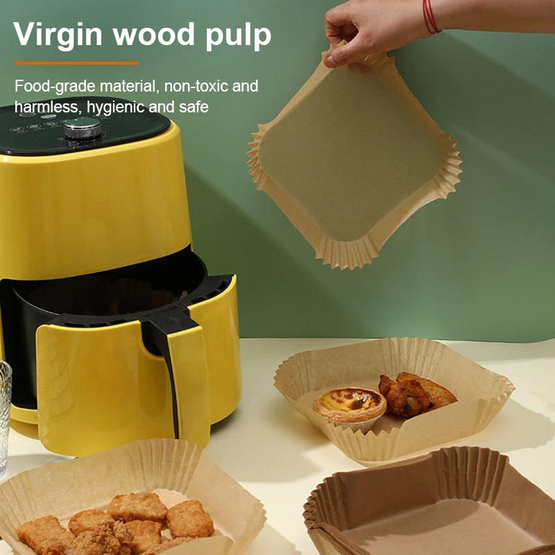 100Pcs Air Fryer Paper Oil Proof Isolation Paper Tray Disposable Non