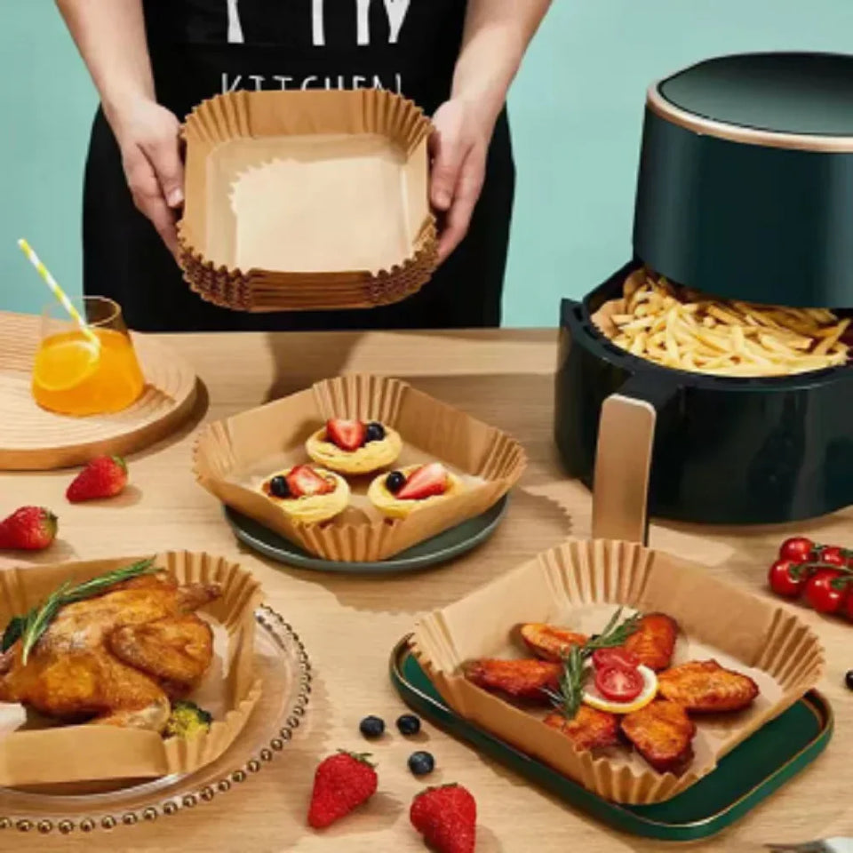 50pcs Air Fryer Grease Absorbent  For Household Baking Pans With