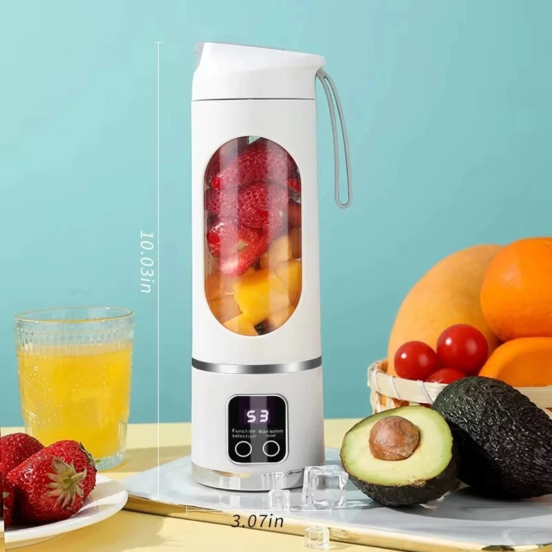 12 Blades Portable Fruit Juicer 450ml Capacity 3 Gears USB