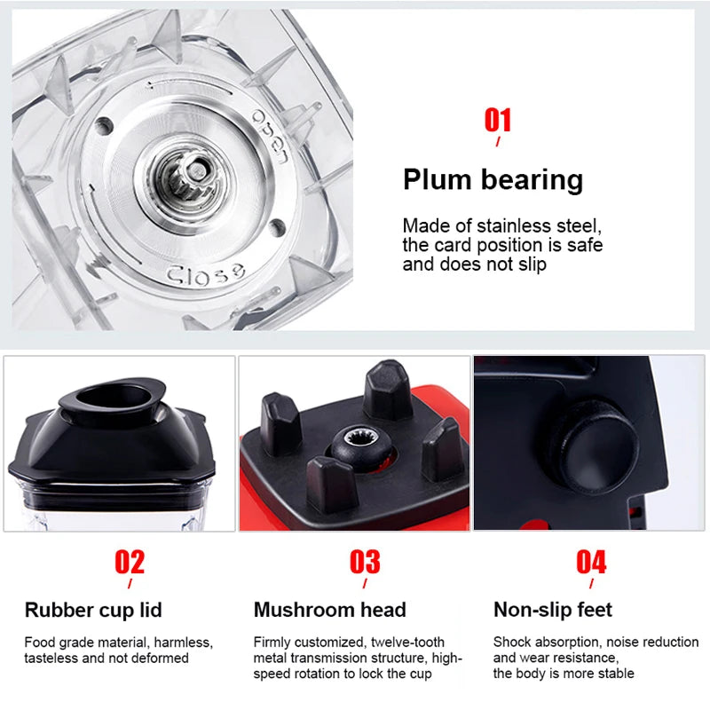 2000W Heavy Duty Commercial Blender Fruit Mixer Juicer Food Processor