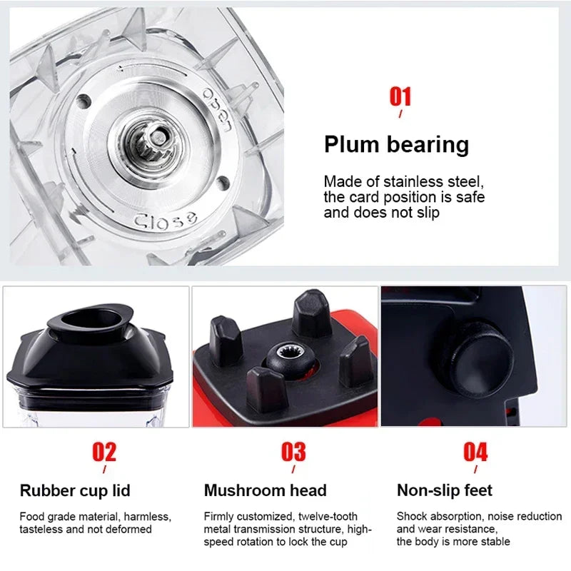 2000W Heavy Duty Commercial Blender Fruit Mixer Juicer Food Processor