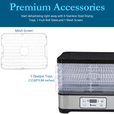 Large Drying Capacity Food Fruit  Dehydrator with 5pcs Movable Trays