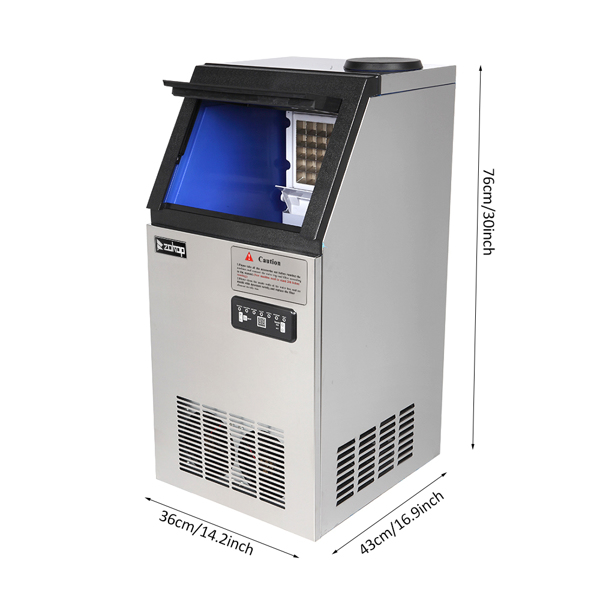 495W 50KG/H 120V Stainless Steel Commercial Ice Machine