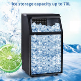 Freestanding Commercial Ice Maker Machine 66LBS/24H Auto-Clean
