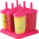6Pcs Popsicle Molds Reusable Ice Cream DIY Ice Maker Ice Bar Maker